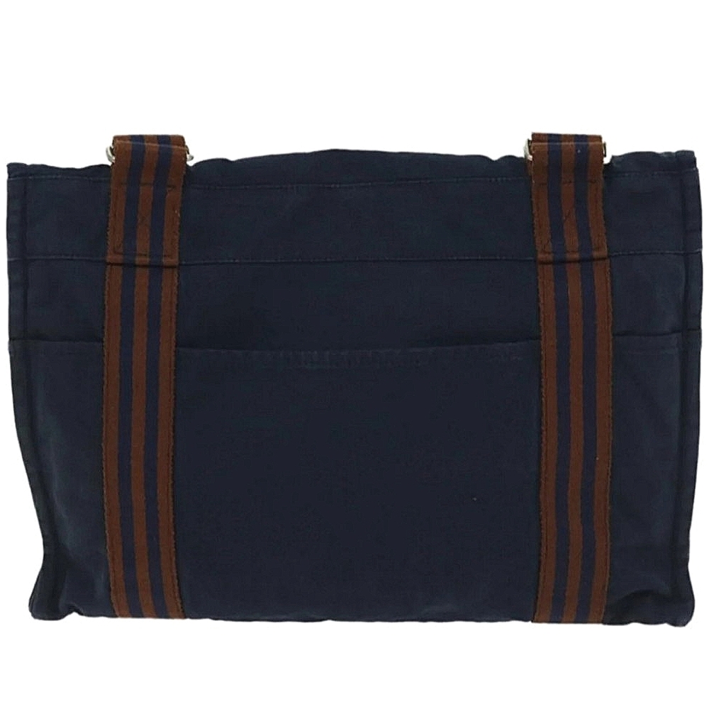 Hermes Navy Blue and Brown Fourre-Tout MM Canvas Messenger Bag - Picture 3 of 11
